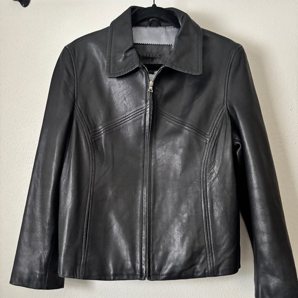 Vintage GUESS Women’s Leather Jacket - Picture 1 of 8